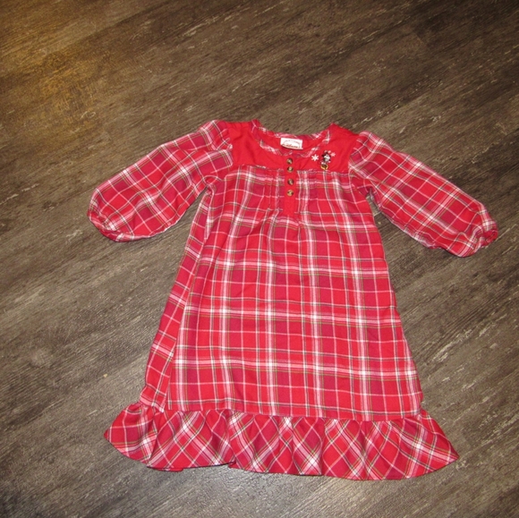 Disney Store Exclusive Girls Nightgown XXS(2/3) Minnie Mouse Red Plaid Xmas